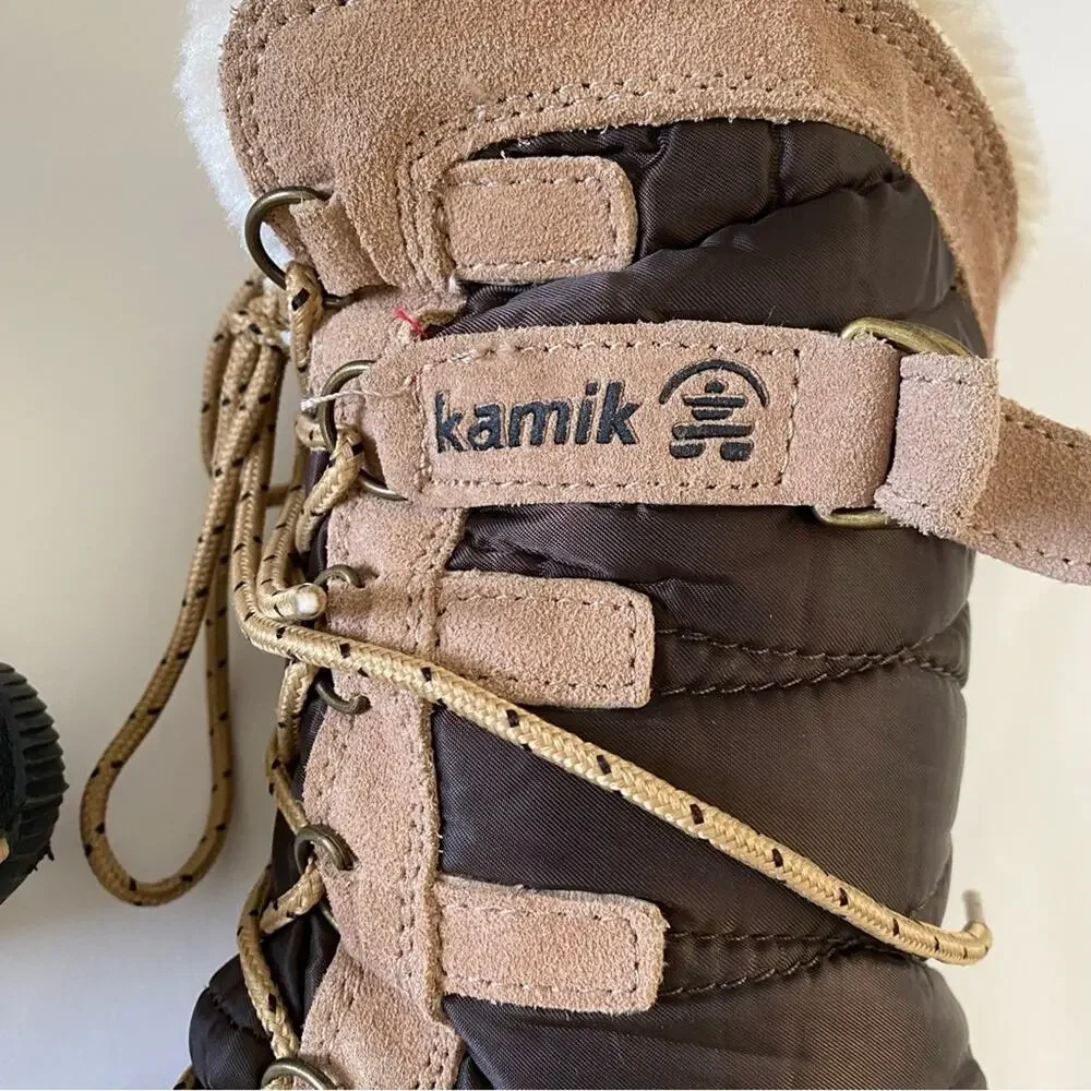 Kamik Snowvalley Waterproof Thinsulate Lined Snow Boots Size 6 Mid Calf Lace Up